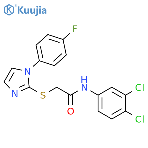 N-(3,4-dichlorophenyl)-2-{1-(4-fluorophenyl)-1H-imidazol-2-ylsulfanyl}acetamide structure