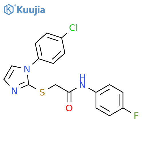 2-{1-(4-chlorophenyl)-1H-imidazol-2-ylsulfanyl}-N-(4-fluorophenyl)acetamide structure