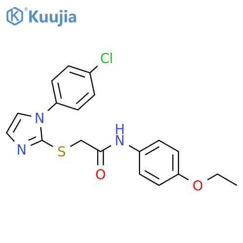 2-{1-(4-chlorophenyl)-1H-imidazol-2-ylsulfanyl}-N-(4-ethoxyphenyl)acetamide structure