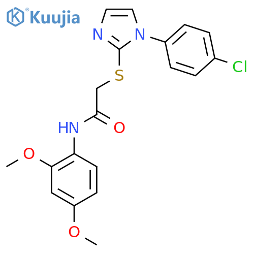 2-{1-(4-chlorophenyl)-1H-imidazol-2-ylsulfanyl}-N-(2,4-dimethoxyphenyl)acetamide structure