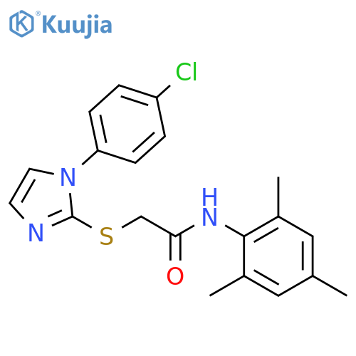 2-{1-(4-chlorophenyl)-1H-imidazol-2-ylsulfanyl}-N-(2,4,6-trimethylphenyl)acetamide structure