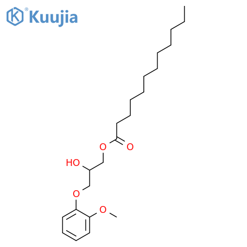 Dodecanoic acid, 2-hydroxy-3-(2-methoxyphenoxy)propyl ester structure