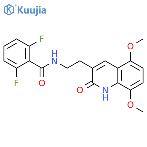 N-2-(5,8-dimethoxy-2-oxo-1,2-dihydroquinolin-3-yl)ethyl-2,6-difluorobenzamide structure