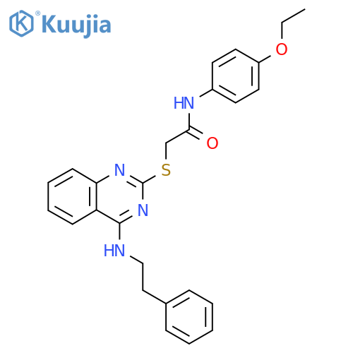 N-(4-ethoxyphenyl)-2-({4-(2-phenylethyl)aminoquinazolin-2-yl}sulfanyl)acetamide structure