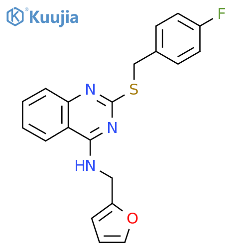 2-{(4-fluorophenyl)methylsulfanyl}-N-(furan-2-yl)methylquinazolin-4-amine structure