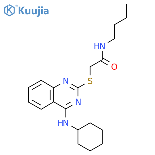 N-butyl-2-{4-(cyclohexylamino)quinazolin-2-ylsulfanyl}acetamide structure