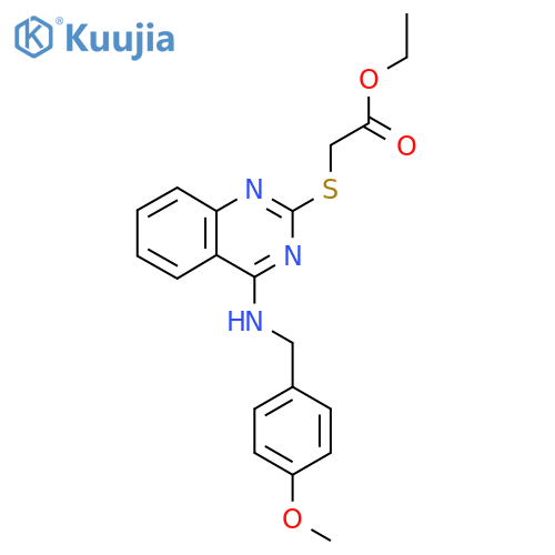 ethyl 2-(4-{(4-methoxyphenyl)methylamino}quinazolin-2-yl)sulfanylacetate structure
