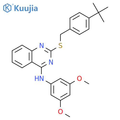 2-{[(4-tert-butylphenyl)methyl]sulfanyl}-N-(3,5-dimethoxyphenyl)quinazolin-4-amine structure