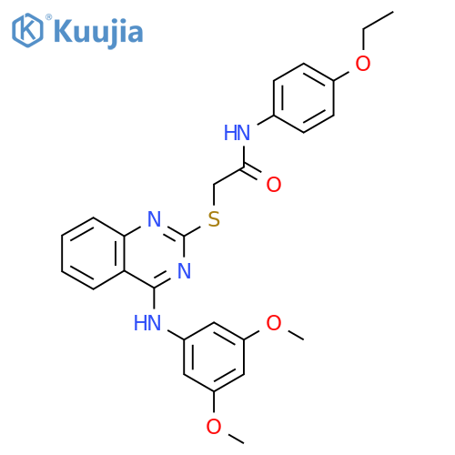 2-({4-[(3,5-dimethoxyphenyl)amino]quinazolin-2-yl}sulfanyl)-N-(4-ethoxyphenyl)acetamide structure