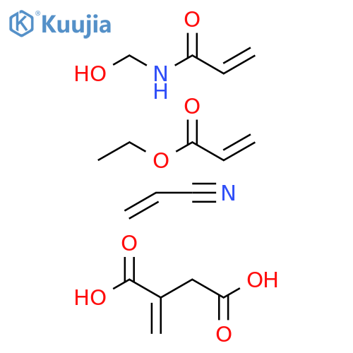 Butanedioicacid,methylene-,polymerwithethyl2-propenoate,N-(hydroxymethyl)-2-propenamideand2-propenenitrile structure
