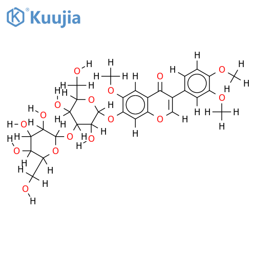 3',4',6-Tri-Me ether,O-laminaribioside-3',4',6-Tri-Me ether,7-O-beta-D-glucopyranoside structure