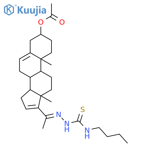 Pregna-5,16-dien-20-one,3-(acetyloxy)-, 20-[[(butylamino)thioxomethyl]hydrazone], (3b)- (9CI) structure