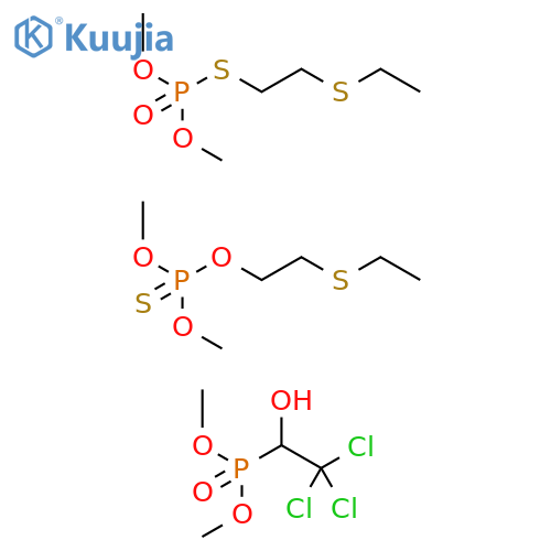 Phosphorothioic acid, O-[2-(ethylthio)ethyl] O,O-dimethyl ester, mixt. with dimethyl (2,2,2-trichloro-1-hydroxyethyl)phosphonate and S-[2-(ethylthio)ethyl] O,O-dimethyl phosphorothioate (9CI) structure