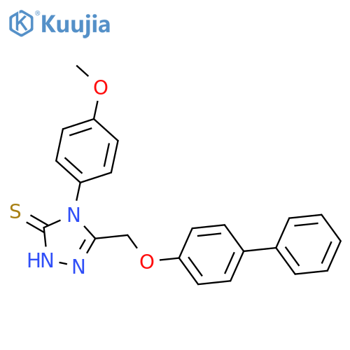 s-Triazole-2-thiol, 5-(4-biphenoxymethyl)-1-(p-methoxyphenyl)- structure