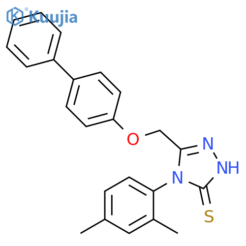 s-Triazole-2-thiol, 5-(4-biphenylyloxymethyl)-1-(2,4-dimethylphenyl)- structure