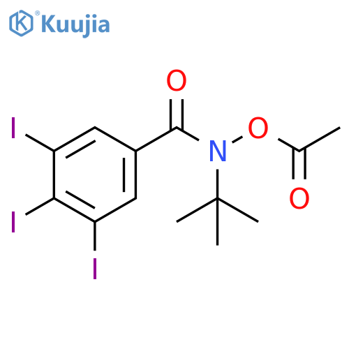 Benzamide, N-(acetyloxy)-N-(1,1-dimethylethyl)-3,4,5-triiodo- structure