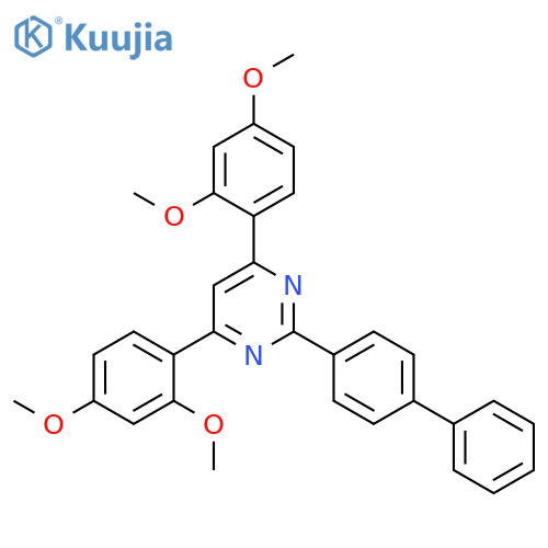 PYRIMIDINE, 2-[1,1'-BIPHENYL]-4-YL-4,6-BIS(2,4-DIMETHOXYPHENYL)- structure