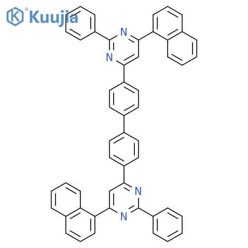 PYRIMIDINE, 4,4'-[1,1'-BIPHENYL]-4,4'-DIYLBIS[6-(1-NAPHTHALENYL)-2-PHENYL- structure