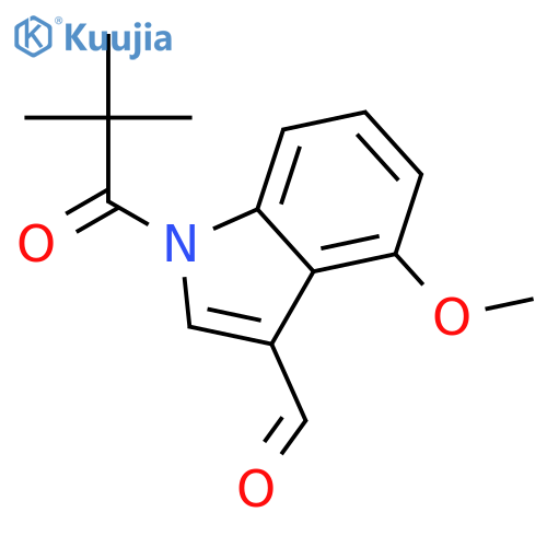 1H-Indole-3-carboxaldehyde, 1-(2,2-dimethyl-1-oxopropyl)-4-methoxy- structure