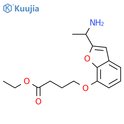BUTANOIC ACID, 4-[[2-(1-AMINOETHYL)-7-BENZOFURANYL]OXY]-, ETHYL ESTER structure
