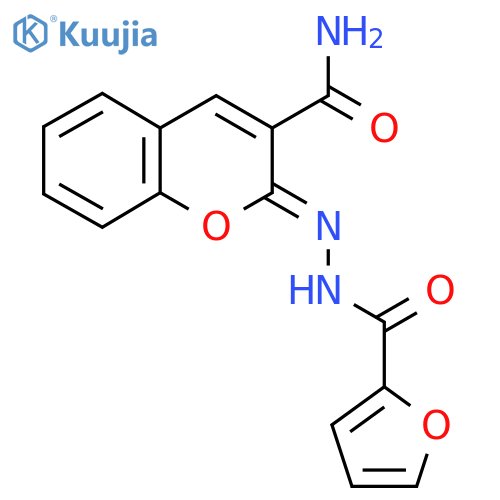 (Z)-2-(2-(Furan-2-carbonyl)hydrazono)-2H-chromene-3-carboxamide structure