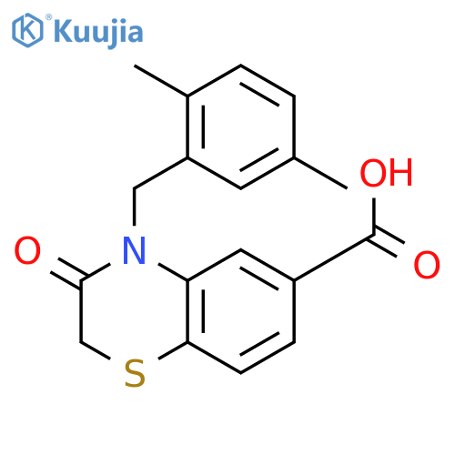 2H-1,4-Benzothiazine-6-carboxylic acid,4-[(2,5-dimethylphenyl)methyl]-3,4-dihydro-3-oxo- structure