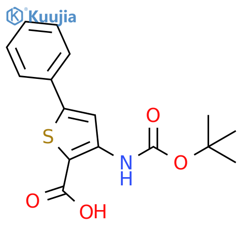 3-{(tert-butoxy)carbonylamino}-5-phenylthiophene-2-carboxylic acid structure