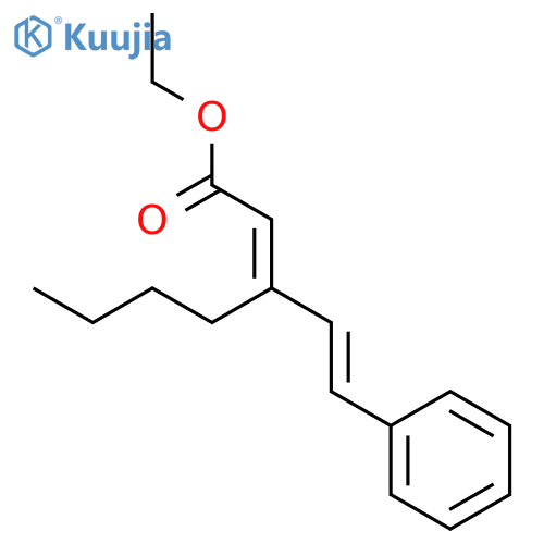 2-Heptenoic acid, 3-(2-phenylethenyl)-, ethyl ester, (2E)- structure