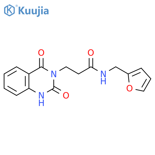 3-(2,4-dioxo-1,2,3,4-tetrahydroquinazolin-3-yl)-N-(furan-2-yl)methylpropanamide structure