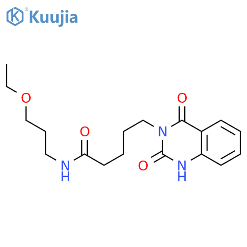 5-(2,4-dioxo-1H-quinazolin-3-yl)-N-(3-ethoxypropyl)pentanamide structure