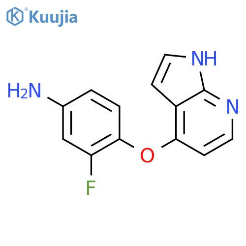 Benzenamine, 3-fluoro-4-(1H-pyrrolo[2,3-b]pyridin-4-yloxy)- structure