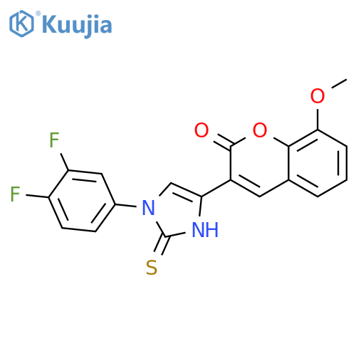 3-1-(3,4-difluorophenyl)-2-sulfanylidene-2,3-dihydro-1H-imidazol-4-yl-8-methoxy-2H-chromen-2-one structure