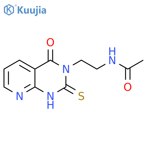 N-(2-{4-oxo-2-sulfanylidene-1H,2H,3H,4H-pyrido2,3-dpyrimidin-3-yl}ethyl)acetamide structure