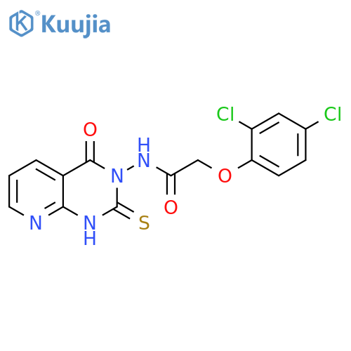 2-(2,4-dichlorophenoxy)-N-{4-oxo-2-sulfanylidene-1H,2H,3H,4H-pyrido2,3-dpyrimidin-3-yl}acetamide structure