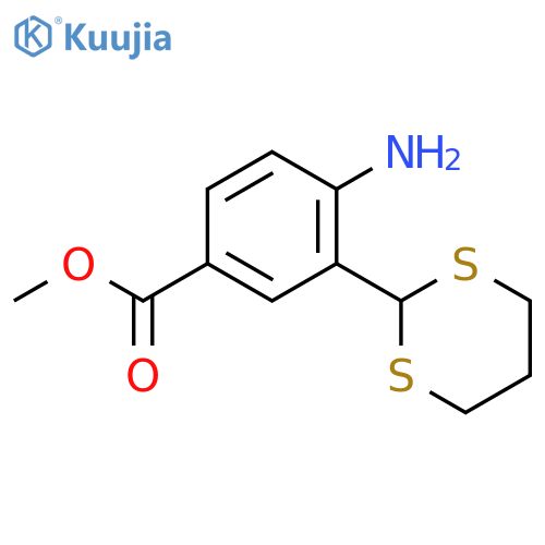 Benzoic acid, 4-amino-3-(1,3-dithian-2-yl)-, methyl ester structure