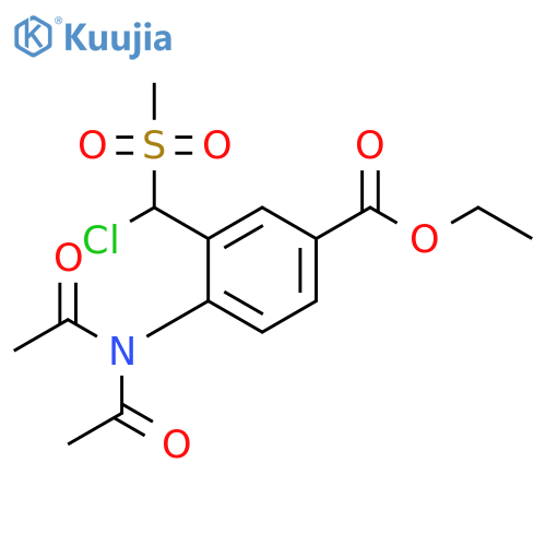 Benzoic acid, 3-[chloro(methylsulfonyl)methyl]-4-(diacetylamino)-, ethylester structure
