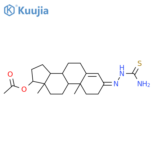 Androst-4-en-3-one,17-(acetyloxy)-, 3-[(aminothioxomethyl)hydrazone], (17b)- (9CI) structure