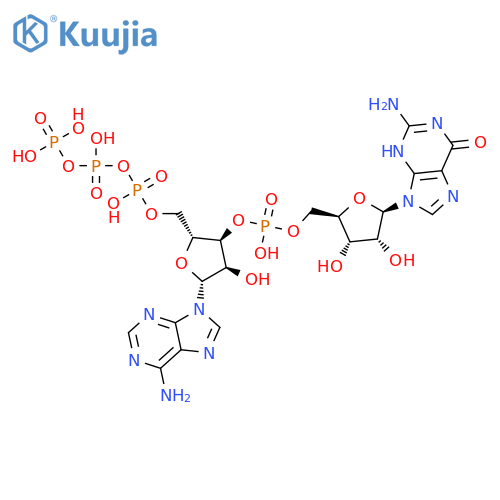 Guanosine, 5'-O-[hydroxy[[hydroxy(phosphonooxy)phosphinyl]oxy]phosphinyl]adenylyl-(3'→5')- structure