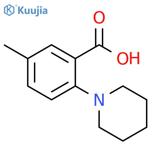 Benzoic acid, 5-methyl-2-(1-piperidinyl)- structure