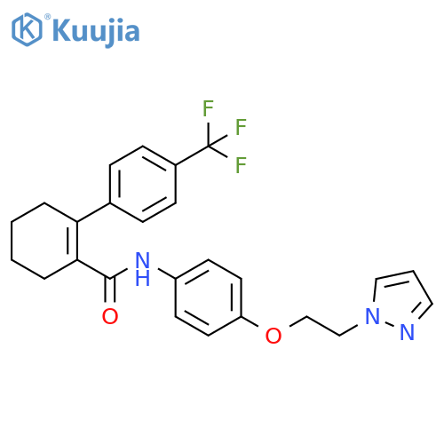 1-Cyclohexene-1-carboxamide,N-[4-[2-(1H-pyrazol-1-yl)ethoxy]phenyl]-2-[4-(trifluoromethyl)phenyl]- structure
