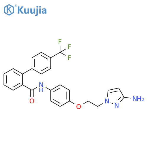 [1,1'-Biphenyl]-2-carboxamide,N-[4-[2-(3-amino-1H-pyrazol-1-yl)ethoxy]phenyl]-4'-(trifluoromethyl)- structure