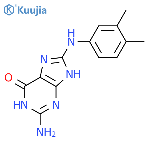 6H-PURIN-6-ONE, 2-AMINO-8-[(3,4-DIMETHYLPHENYL)AMINO]-1,7-DIHYDRO- structure