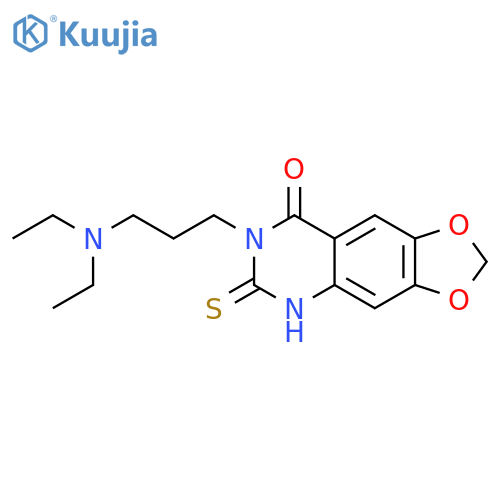 7-3-(diethylamino)propyl-6-sulfanylidene-2H,5H,6H,7H,8H-1,3dioxolo4,5-gquinazolin-8-one structure