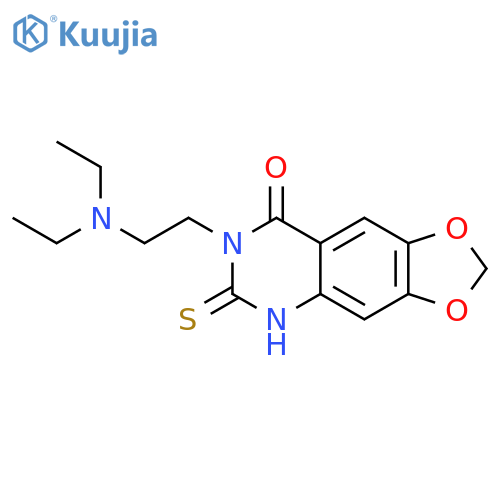 7-2-(diethylamino)ethyl-6-sulfanylidene-2H,5H,6H,7H,8H-1,3dioxolo4,5-gquinazolin-8-one structure