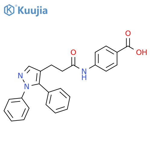 Benzoic acid, 4-[[3-(1,5-diphenyl-1H-pyrazol-4-yl)-1-oxopropyl]amino]- structure