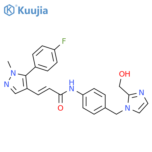 2-Propenamide,3-[5-(4-fluorophenyl)-1-methyl-1H-pyrazol-4-yl]-N-[4-[[2-(hydroxymethyl)-1H-imidazol-1-yl]methyl]phenyl]-, (2E)- structure