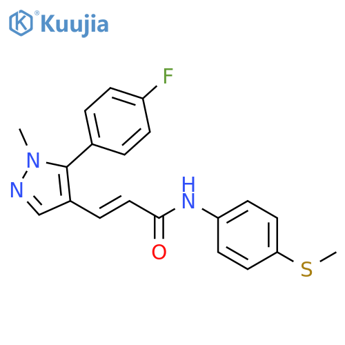 2-Propenamide,3-[5-(4-fluorophenyl)-1-methyl-1H-pyrazol-4-yl]-N-[4-(methylthio)phenyl]-,(2E)- structure