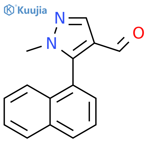 1H-Pyrazole-4-carboxaldehyde, 1-methyl-5-(1-naphthalenyl)- structure