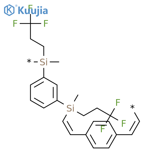 Poly[[methyl(3,3,3-trifluoropropyl)silylene]-1,3-phenylene[methyl(3,3,3-trifluoropropyl)silylene]-(1Z)-1,2-ethenediyl-1,4-phenylene-(1Z)-1,2-ethenediyl] structure