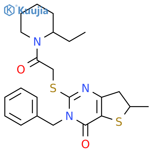 3-benzyl-2-{2-(2-ethylpiperidin-1-yl)-2-oxoethylsulfanyl}-6-methyl-3H,4H,6H,7H-thieno3,2-dpyrimidin-4-one structure